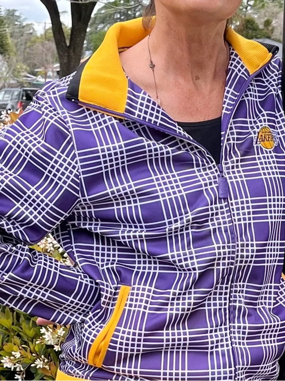 LA LAKERS Purple & Gold Half-Zip LIGHTWEIGHT Jacket Men’s Small